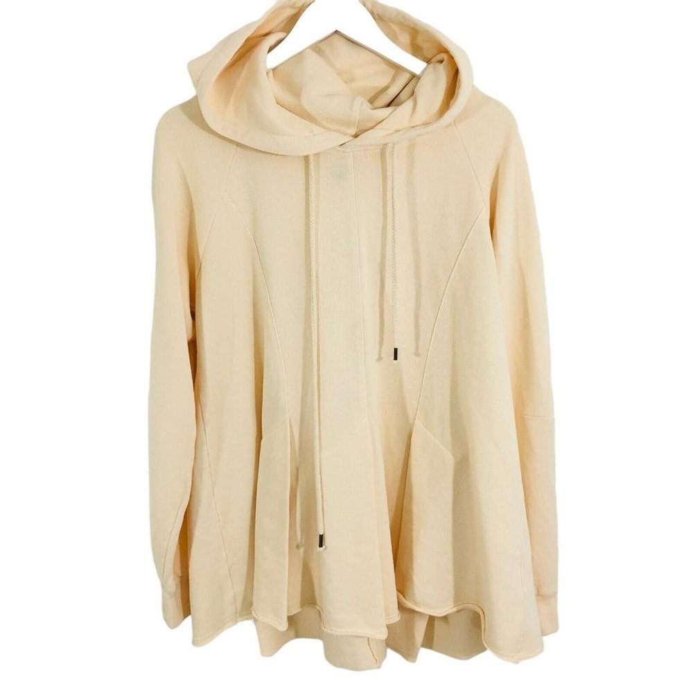 Pilcro Anthropologie Cream Swing Waist Flynn Hoodie Womens Size XL - Picture 6 of 8